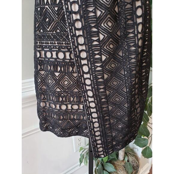 INC International Concepts Knee Length Dress Women 6 Black Lined V-Neck Back Zip - Picture 9 of 12